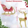 Lighted Christmas Reindeer & Sleigh Indoor Outdoor Christmas Decoration Christmas Lighted Display with 8 Lighting Modes