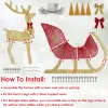 Lighted Christmas Reindeer & Sleigh Indoor Outdoor Christmas Decoration Christmas Lighted Display with 8 Lighting Modes