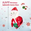3.3 Feet Lighted Inflatable Santa Claus Broke Out from Window