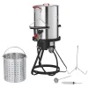 Turkey Deep Fryer, 30-qt Turkey Fryer Boiler Steamer Cooker Set, Outdoor Aluminum Seafood Frying Pot, 54,000 BTU Burner Propane Gas Boiler