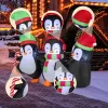 Christmas Inflatable Penguins Family with Built-in LED Lights