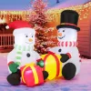 5 Feet 2 Cute Blow-up Snowman Christmas Inflatables with Gift Boxes
