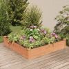 Garden Raised Bed with Liner Brown 47.2"x47.2"x9.8" Solid Wood Fir