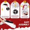 4FT Lighted Snowman Christmas Yard Decorations, Pre-lit Pull Up Snowman with 100 White LEDs, Multi-color Light String and Stakes for Xmas