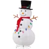 4FT Lighted Snowman Christmas Yard Decorations, Pre-lit Pull Up Snowman with 100 White LEDs, Multi-color Light String and Stakes for Xmas