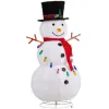 4FT Lighted Snowman Christmas Yard Decorations, Pre-lit Pull Up Snowman with 100 White LEDs, Multi-color Light String and Stakes for Xmas