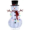 4FT Lighted Snowman Christmas Yard Decorations, Pre-lit Pull Up Snowman with 100 White LEDs, Multi-color Light String and Stakes for Xmas