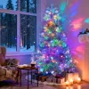 6FT Sliver Pre-Lit Artificial Christmas Tree, Hinged Full Tree with Metal Stand, 800 Branch Tips, 300 LED Lights,11 Lighting Modes, Holiday