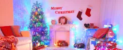 6FT Sliver Pre-Lit Artificial Christmas Tree, Hinged Full Tree with Metal Stand, 800 Branch Tips, 300 LED Lights,11 Lighting Modes, Holiday