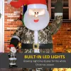 8' Christmas Inflatables Outdoor Decorations Santa Claus Wearing Camouflage, Blow-Up Yard Christmas Decor with LED Lights Display