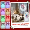 60 Inch Lighted Wreath Decoration with Dual Color LED, Christmas Wreath with Daily Timer, Remote for Indoor Outdoor