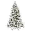 7ft Prelit Snow Flocked Christmas Tree with 360 Warm White Lights for Bedroom Living Room Indoor Outdoor