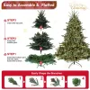 5FT Pre-Lit Christmas Tree, Artificial Fake Christmas Tree with 350 Lights, 1129 PE & PVC Mixed Branch Tips, Xmas Tree for Indoor and