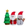 Set of 3 Lighted Santa and Snowman and Xmas Tree Christmas Decorations, Pre-lit Pull Up Holiday Decor with 150 Warm White LED Lights for