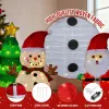Set of 3 Lighted Santa and Snowman and Xmas Tree Christmas Decorations, Pre-lit Pull Up Holiday Decor with 150 Warm White LED Lights for
