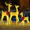 3-Piece Lighted Christmas Reindeer Family Set Outdoor Decorations, Weather Proof 2D Deer Family Set of 3 Christmas Ornament Home Decor