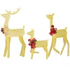 3-Piece Lighted Christmas Reindeer Family Set Outdoor Decorations, Weather Proof 2D Deer Family Set of 3 Christmas Ornament Home Decor