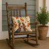 Tricolor and White Basset Hound Heirloom Fall Throw Pillow Decorative Indoor Outdoor Accent Cushion for Couch, Bed or Patio, 18Hx18W