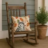Gray and White Alaskan Malamute Heirloom Fall Throw Pillow Decorative Indoor Outdoor Accent Cushion for Couch, Bed or Patio, 18Hx18W