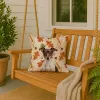 Chocolate and White Rat Terrier Heirloom Fall Throw Pillow Decorative Indoor Outdoor Accent Cushion for Couch, Bed or Patio, 18Hx18W
