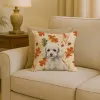Miniature White Poodle Heirloom Fall Throw Pillow Decorative Indoor Outdoor Accent Cushion for Couch, Bed or Patio, 18Hx18W