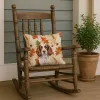Liver and White English Springer Spaniel Heirloom Fall Throw Pillow Decorative Indoor Outdoor Accent Cushion for Couch, Bed or Patio