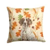 German Shorthaired Pointer Heirloom Fall Throw Pillow Decorative Indoor Outdoor Accent Cushion for Couch, Bed or Patio, 18Hx18W