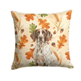 German Shorthaired Pointer Heirloom Fall Throw Pillow Decorative Indoor Outdoor Accent Cushion for Couch, Bed or Patio, 18Hx18W