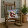 Chocolate Labrador Retriever with Santa Claus Throw Pillow Decorative Indoor Outdoor Accent Cushion for Couch, Bed or Patio, 18Hx18W