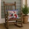 Black and Tan Dachshund with Santa Claus Throw Pillow Decorative Indoor Outdoor Accent Cushion for Couch, Bed or Patio, 18Hx18W