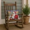 Beagle with Santa Claus Throw Pillow Decorative Indoor Outdoor Accent Cushion for Couch, Bed or Patio, 18Hx18W