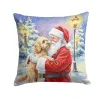 Cockapoo with Santa Claus Throw Pillow Decorative Indoor Outdoor Accent Cushion for Couch, Bed or Patio, 18Hx18W