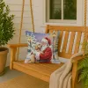 Cockapoo with Santa Claus Throw Pillow Decorative Indoor Outdoor Accent Cushion for Couch, Bed or Patio, 18Hx18W