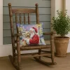 Cockapoo with Santa Claus Throw Pillow Decorative Indoor Outdoor Accent Cushion for Couch, Bed or Patio, 18Hx18W