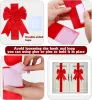 18 Pcs Christmas Cabinet Door Ribbons Bows 8 x 40 Inches Large Christmas Wreath Tree Bow for Gift Xmas Cabinets Furniture Kitchen Wrapping