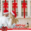 18 Pcs Christmas Cabinet Door Ribbons Bows 8 x 40 Inches Large Christmas Wreath Tree Bow for Gift Xmas Cabinets Furniture Kitchen Wrapping