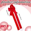 18 Pcs Christmas Cabinet Door Ribbons Bows 8 x 40 Inches Large Christmas Wreath Tree Bow for Gift Xmas Cabinets Furniture Kitchen Wrapping