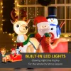 6.5 ft Long Christmas Inflatables Outdoor Decorations Santa Claus on Sleigh, Reindeer and Snowman with LED Lights for Holiday Yard