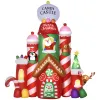 10ft Christmas Inflatables Outdoor Decorations Candy Castle, Blow-Up LED Yard Christmas Decor, Built-in Rotating Colorful Light for Garden