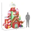 10ft Christmas Inflatables Outdoor Decorations Candy Castle, Blow-Up LED Yard Christmas Decor, Built-in Rotating Colorful Light for Garden
