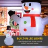 12FT Giant Inflatable Snowman, Christmas Blow Up Snowman with Rotating Colorful LED Light for Indoor, Outdoor, Yard