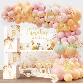 Little Pumpkin Shower Decorations Party Supplies for Girl, Rustic Fall Autumn Baby Shower Decoration, A Little Pumpkin is on The Way