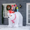 7 ft Polar Bear and Penguins Christmas Inflatable, LED Lighted Outdoor Holiday Blow Up Yard Decoration