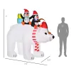 7 ft Polar Bear and Penguins Christmas Inflatable, LED Lighted Outdoor Holiday Blow Up Yard Decoration