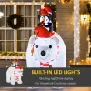 7 ft Polar Bear and Penguins Christmas Inflatable, LED Lighted Outdoor Holiday Blow Up Yard Decoration