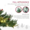2 Ft/22 inch 2 Pack Prelit Artificial Christmas Tree Cordless with 69 Branches, Warm White LED Lights, Red Berries, Pine Cones, for Outdoor