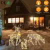 3 Sets of Reindeer Family Lighted 2D Christmas Deer Decoration Warm Yellow Light 3 Lighting Modes Buck Doe Fawn Indoor Outdoor Christmas