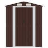 Garden Shed Dark Brown 75.6"x140.6"x87.8" Galvanized Steel