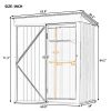 TOPMAX Patio 5ft Wx3ft. L Garden Shed, Metal Lean-to Storage Shed with Adjustable Shelf and Lockable Door, Tool Cabinet for Backyard, Lawn, Garden, Br