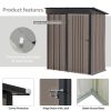 TOPMAX Patio 5ft Wx3ft. L Garden Shed, Metal Lean-to Storage Shed with Adjustable Shelf and Lockable Door, Tool Cabinet for Backyard, Lawn, Garden, Br